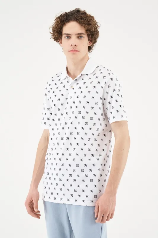 Футболка-поло из хлопка с принтом - G081SZ0110ART_FOMS Футболка муж. (VR013, XL)