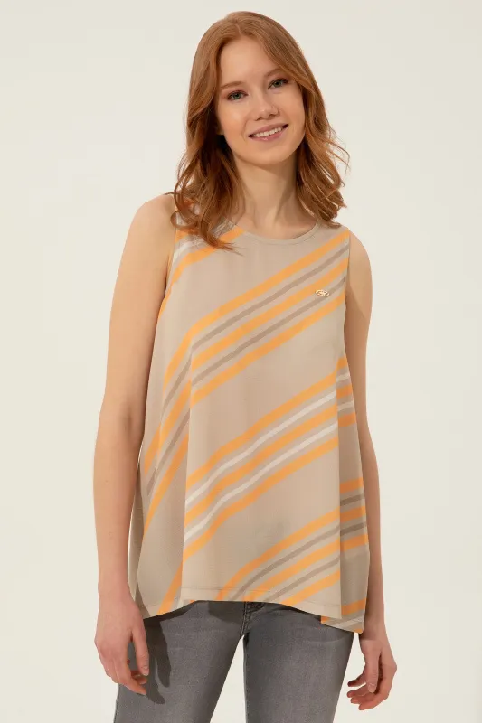 Топ удлиненный в полоску - G082SZ0110FOPTI Футболка жен. (VR049, XS)