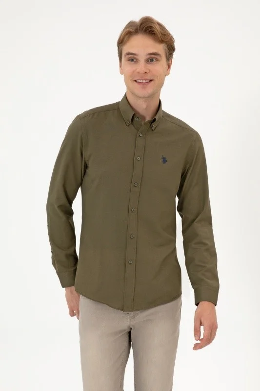 Рубашка из смесового хлопка приталенная - G081SZ0040E_METO25K Сорочка муж. (VR027, XL)
