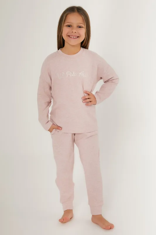 Пижама трикотажная с вышивкой для девочек - G084SZ0HF0US1639 Костюм дом. жен. детс. (VR041, 5-6)