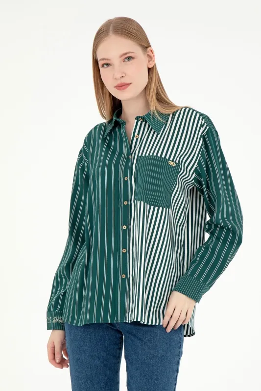 Рубашка с вискозой в полоску свободная - G082SZ0040KEDIE_R Сорочка жен. (VR079, 38)