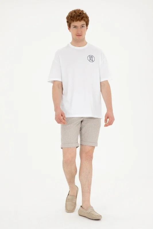 Шорты с вискозой и хлопком в полоску - G081SZ0310PURUT-S Бермуды муж. (VR085, 29)