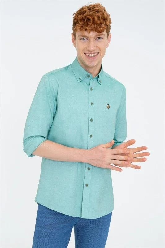 Рубашка из хлопка приталенная - G081SZ0040CEDCOLOR021K Сорочка муж. (VR054, XS)