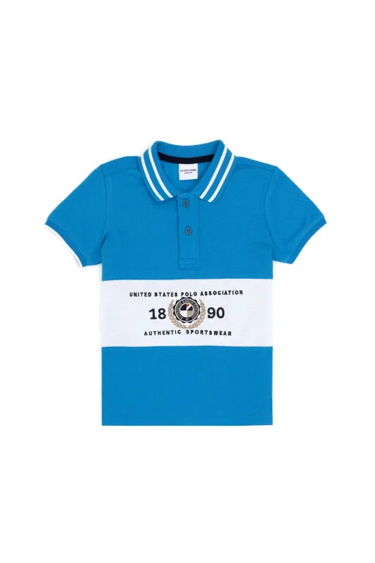 Футболка-поло из хлопка с контрастным дизайном для мальчиков - G083SZ0110T_TUCAKIDS Футболка муж. детс. (VR045, 4_5)