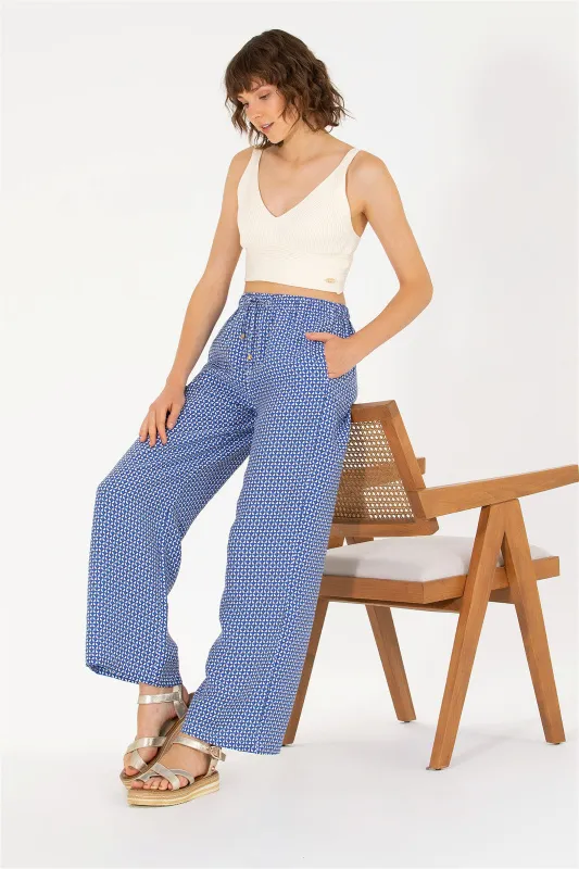 Брюки на кулиске широкие - G082SZ0780LEONA Брюки жен. (VR045, 38)