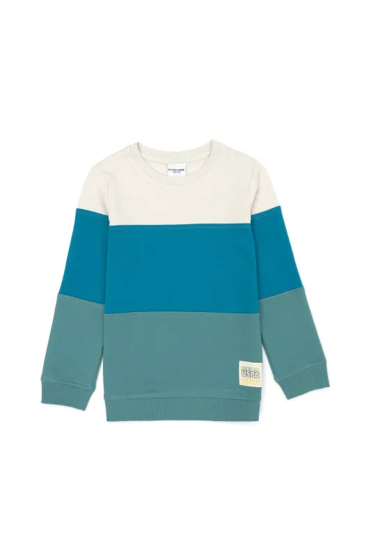 Свитшот с контрастными блоками для мальчиков - G083SZ0820JOHNSON-E Толстовка муж. детс. (VR090, 3_4)