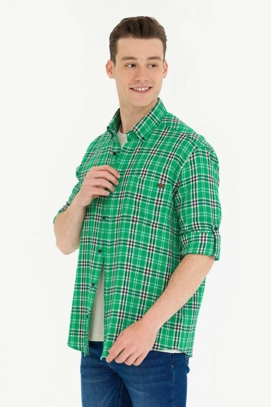 Рубашка из хлопка в клетку прямая - G081SZ0040OROMO Сорочка муж. (VR054, S)