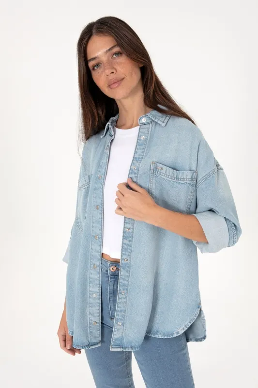 Рубашка джинсовая из лиоцелла свободная - G082SZ0770SOFIA Куртка джинс. жен. (DN0021, 40)