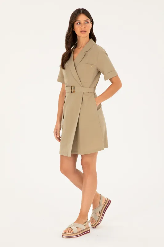 Платье мини на запах из смесового хлопка с добавлением льна - G082SZ0320BODE Платье жен. (VR027, 40)