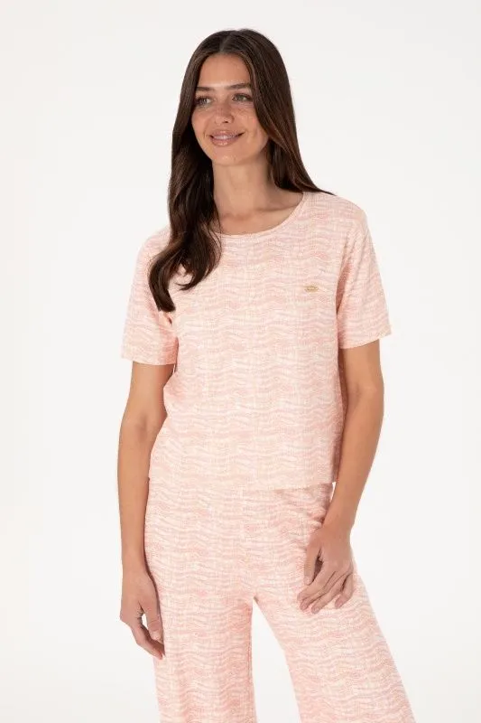 Футболка из ажурного смесового хлопкового трикотажа - G082SZ0TK0EDO25Y Кофта жен. (VR202, S)