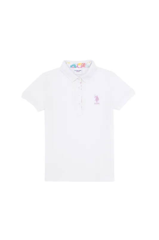 Футболка-поло из хлопка c принтом на планке для девочек - G084SZ0110TP01-IY023 Футболка жен. детс. (VR013, 5_6)