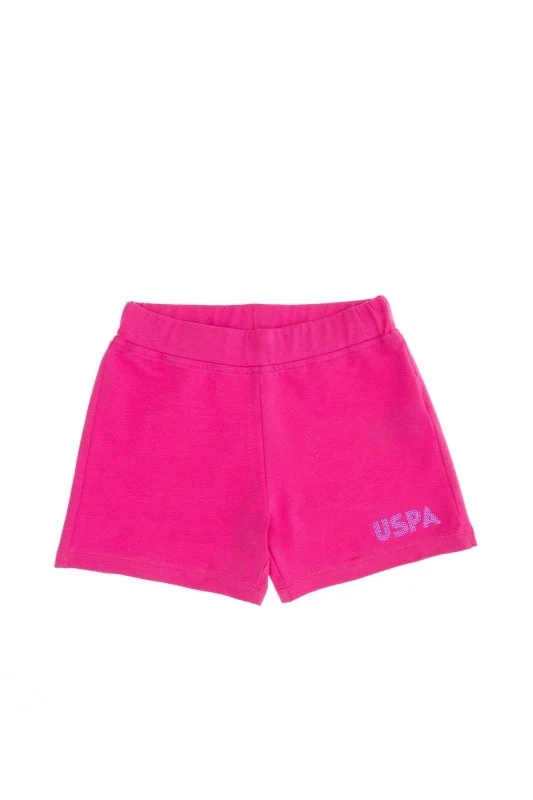 Шорты из хлопка с надписью из пайеток для девочек - G084SZ0OS0PUNGEL Брюки спорт. жен. детс. (VR023, 6_7)