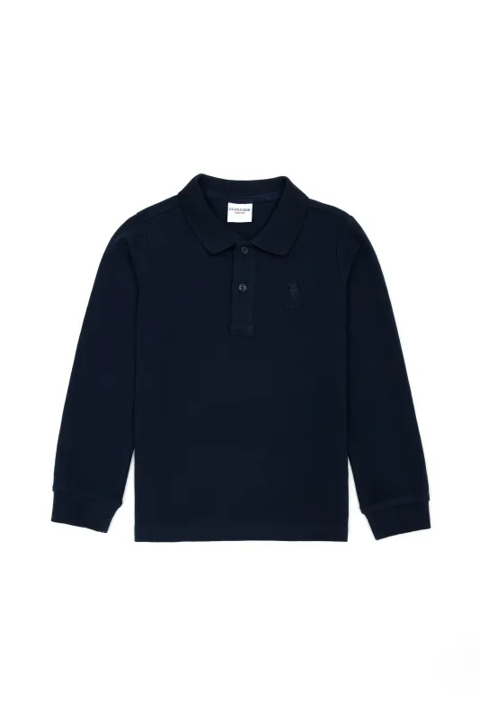 Поло с длинным рукавом из хлопка для мальчиков - G083SZ0820TP01KIDSSK024 Толстовка муж. детс. (VR033, 8_9)
