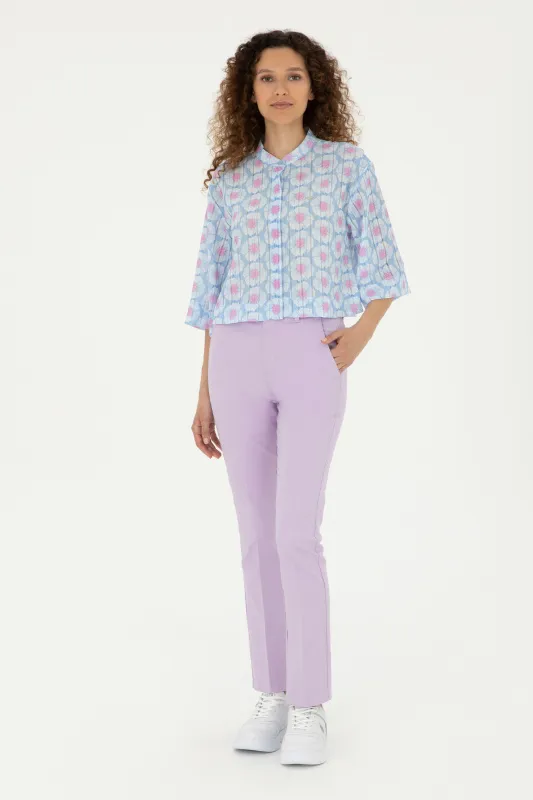Брюки на высокой посадкой зауженные - G082SZ0780JETT Брюки жен. (VR034, 42)