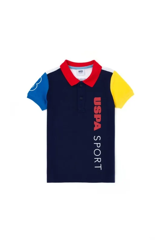 Футболка-поло в стиле колор-блок для мальчиков - G083SZ0110T_MIDARKIDS Футболка муж. детс. (VR033, 11_12)