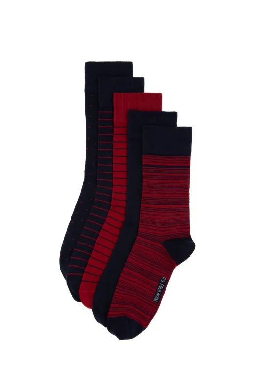 Носки высокие с хлопком, 5 пар - A081SZ013P01KALVEN_SK25 Носки муж. (VR033)