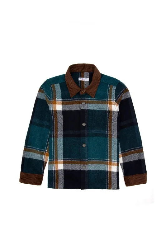Рубашка плотная в клетку свободная для мальчиков - G083SZ0040SORESSIKIDS024K Сорочка муж. детс. (VR079, 4_5)