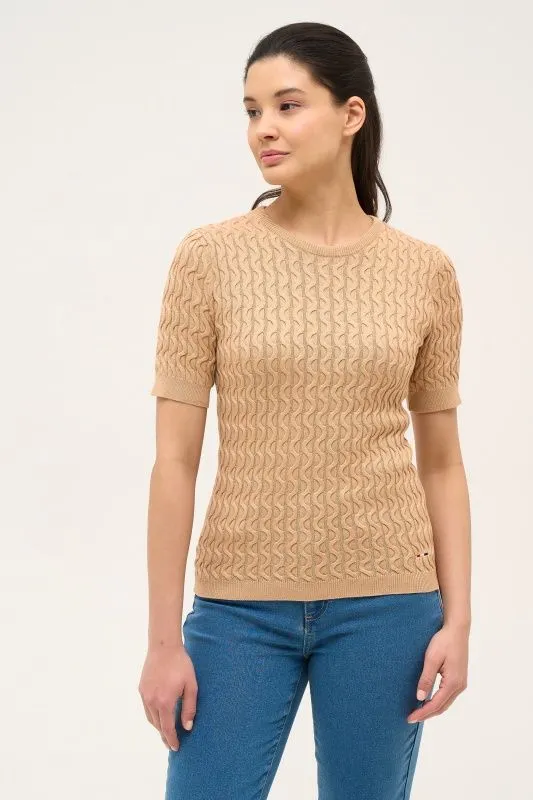 Футболка из смеси хлопка и вискозы с рельефным узором - G082SZ0TK0ROSSAB-R Кофта жен. (VR015, M)