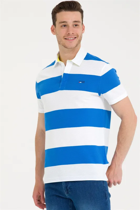 Футболка-поло из хлопка в полоску - G081SZ0110CENZA Футболка муж. (VR045, XS)