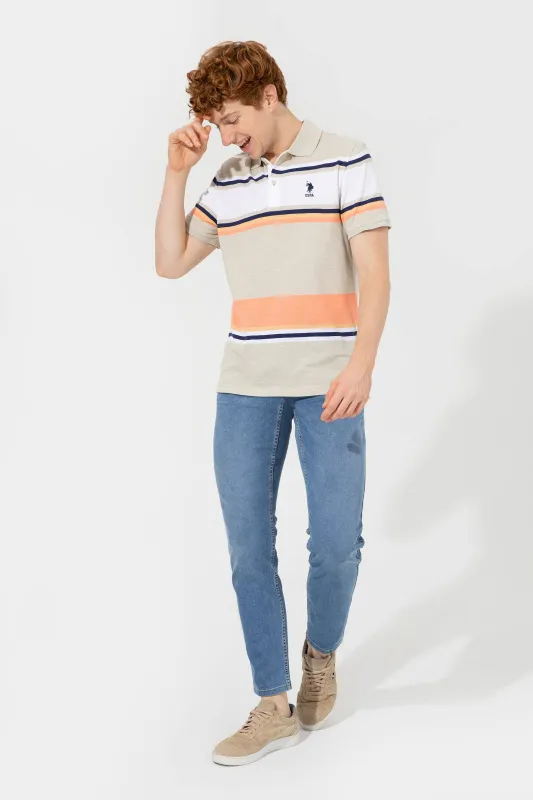 Футболка-поло из хлопка в полоску - G081SZ0110SULAW Футболка муж. (VR049, XS)