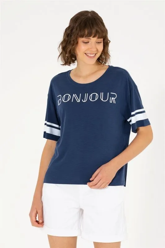 Футболка из модала с принтом - G082SZ0110MAVI-S Футболка жен. (VR033, XS)