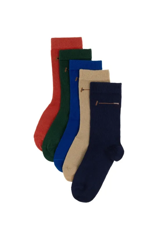 Носки хлопковые, 5 пар для мальчиков - A083SZ013P01SPACE_5SK24 Носки муж. детс. (VR033, 7X)