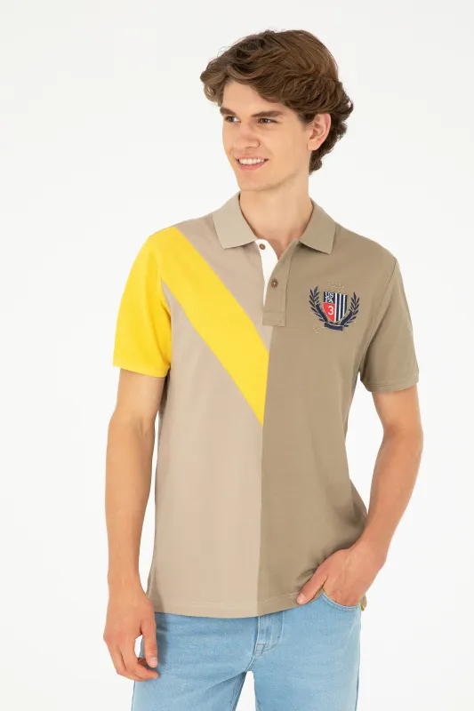 Футболка-поло из хлопка с контрастным дизайном - G081SZ0110T_REYN Футболка муж. (VR183, XL)