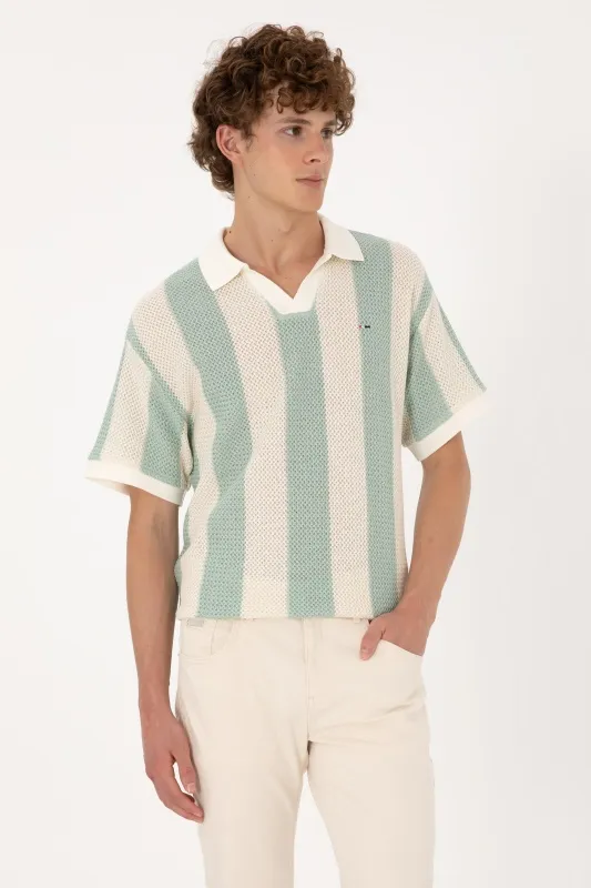 Футболка-поло из хлопка в полоску - G081SZ0110BELONS Футболка муж. (VR048, 3XL)