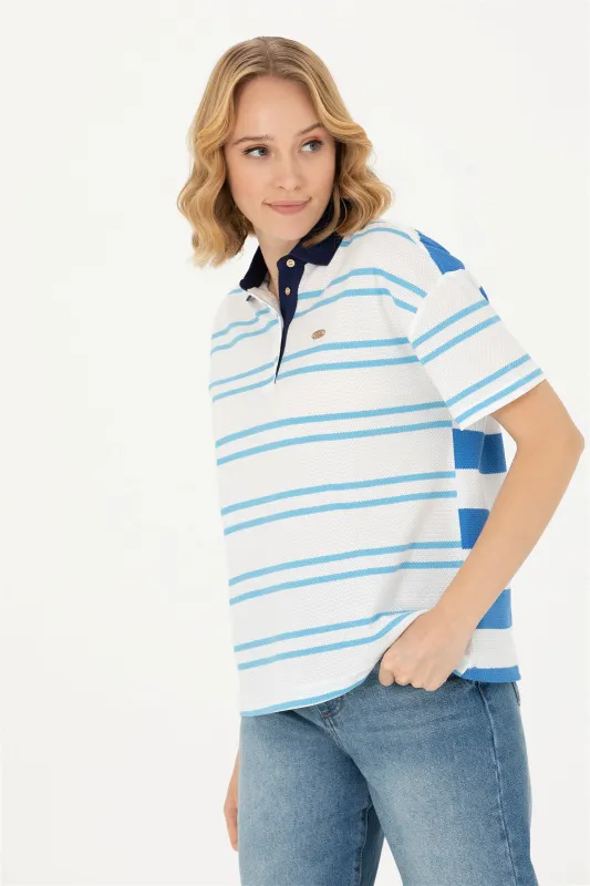 Футболка-поло из хлопка в полоску - G082SZ0110MAHFER Футболка жен. (VR093, XS)