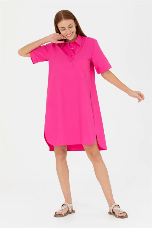 Платье мини из хлопка с коротким рукавом свободное - G082SZ0320AFTA Платье жен. (VR023, 34)