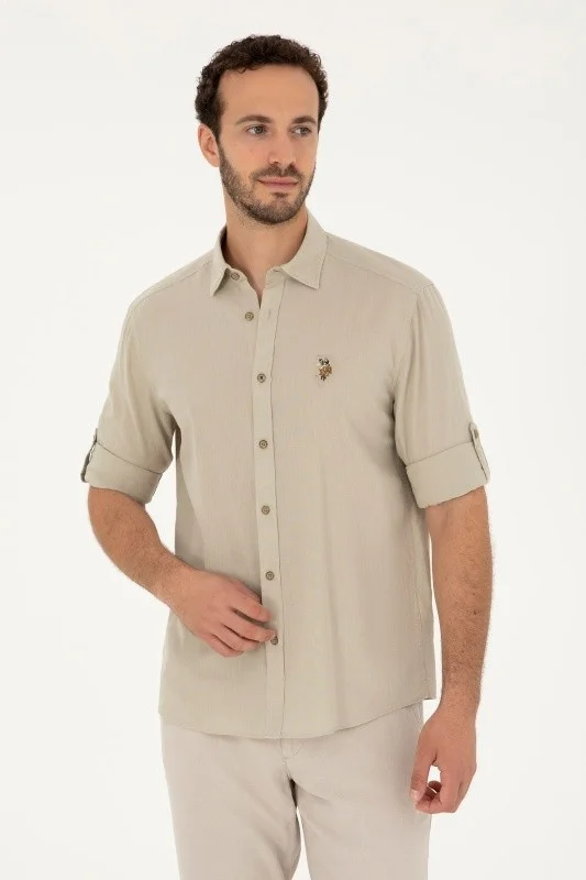 Рубашка из хлопка с добавлением льна прямая - G081SZ0040ENZO024Y Сорочка муж. (VR027, S)