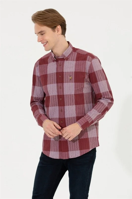 Рубашка из хлопка в клетку прямая - G081SZ0040COMOSUM Сорочка муж. (VR223, XS)