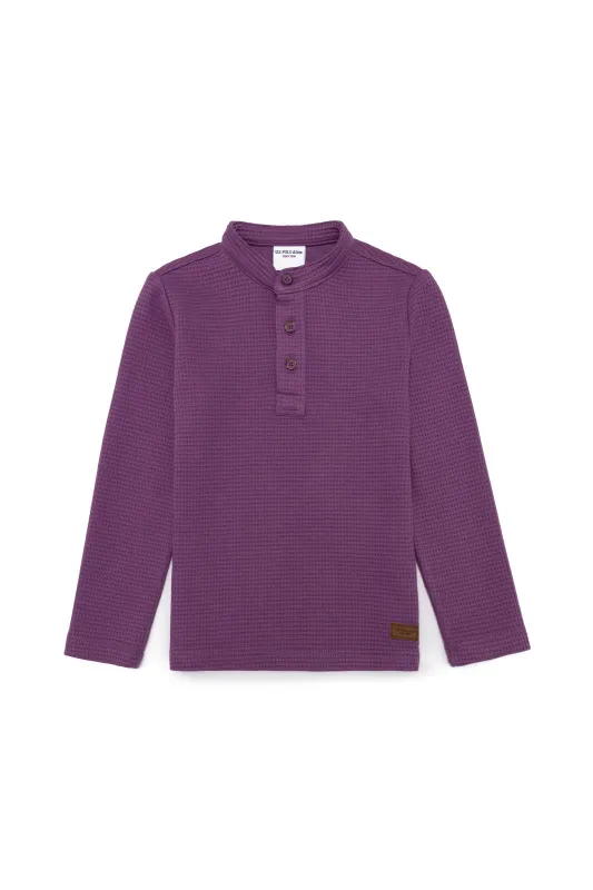 Лонгслив из вафельной ткани для мальчиков - G083SZ0820MAUKIDS Толстовка муж. детс. (VR037, 11_12)