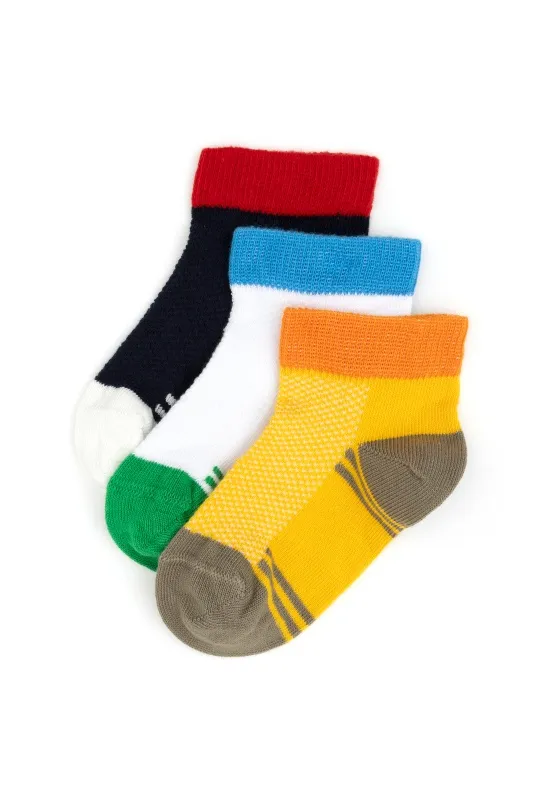 Носки хлопковые короткие, 3 пары - A083SZ013P02KONT Носки муж. детс. (VR043, 9X)