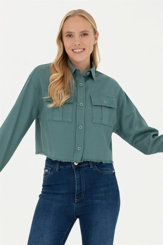 Рубашка из смеси хлопка и лиоцелла укороченнная - G082SZ0040BIGALITA Сорочка жен. (VR090, 40)