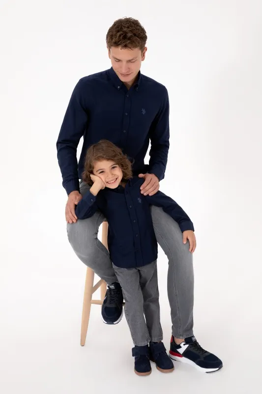 Рубашка хлопковая для мальчиков - G083SZ0040E_METOKIDS25K Сорочка муж. детс. (VR033, 9_10)