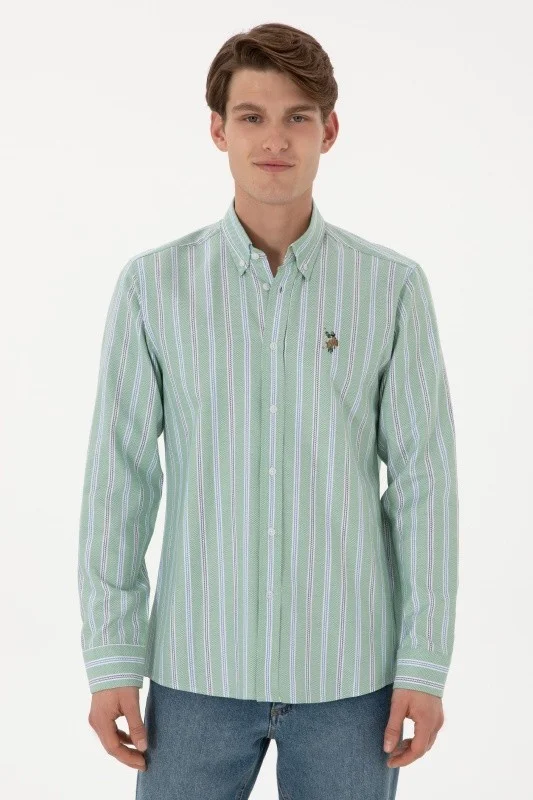 Рубашка из хлопка в полоску приталенная - G081SZ0040MAYSILA Сорочка муж. (VR054, XL)