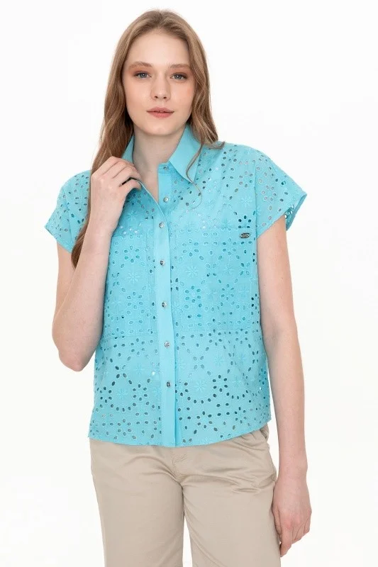 Рубашка из ажруного хлопка прямая - G082SZ0040WELDAN Сорочка жен. (VR093, 38)