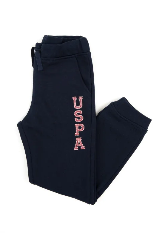 Спортивные брюки с вышивкой для девочек - G084SZ0OP0RT01-SK021 Брюки спорт. жен. детс. (VR033, 3_4)