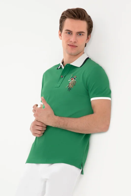 Футболка-поло из хлопка с контрастной окантовкой - G081SZ0110SD01IY025 Футболка муж. (VR054, L)