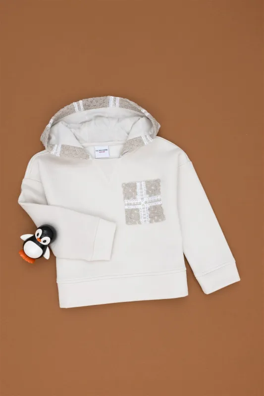 Худи с ажурными деталями для девочек - G084SZ0820NASITKIDS Толстовка жен. детс. (VR049, 6_7)