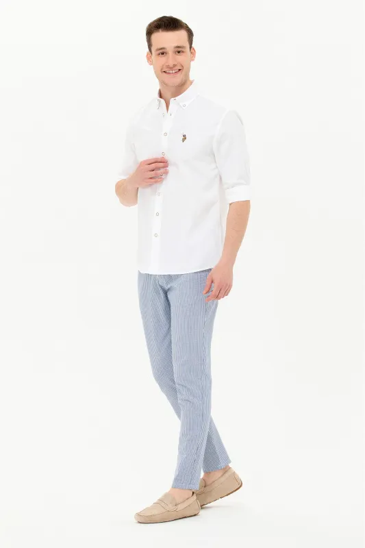 Брюки в полоску зауженные к низу - G081SZ0780EKKO Брюки муж. (VR036, 31)