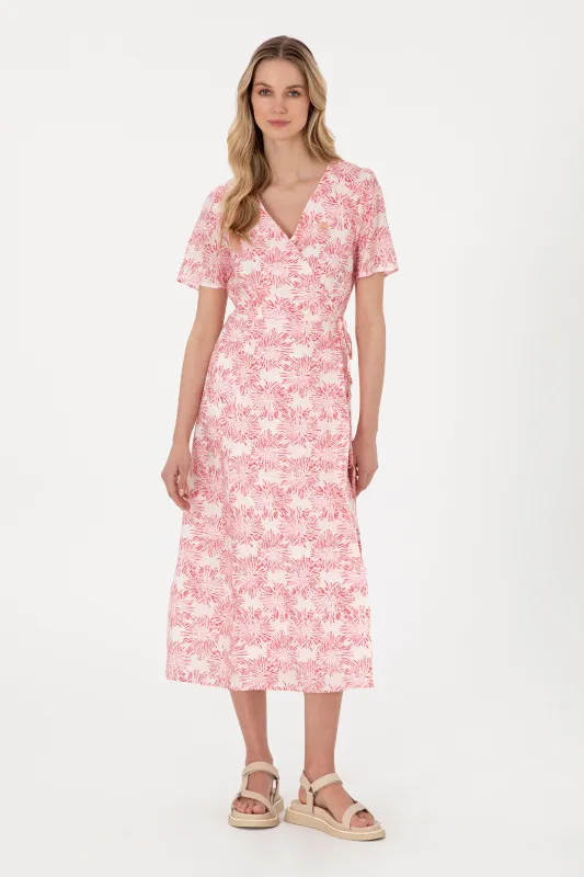 Платье миди из лиоцелла на запах с принтом - G082SZ0320MANZE Платье жен. (VR167, 42)