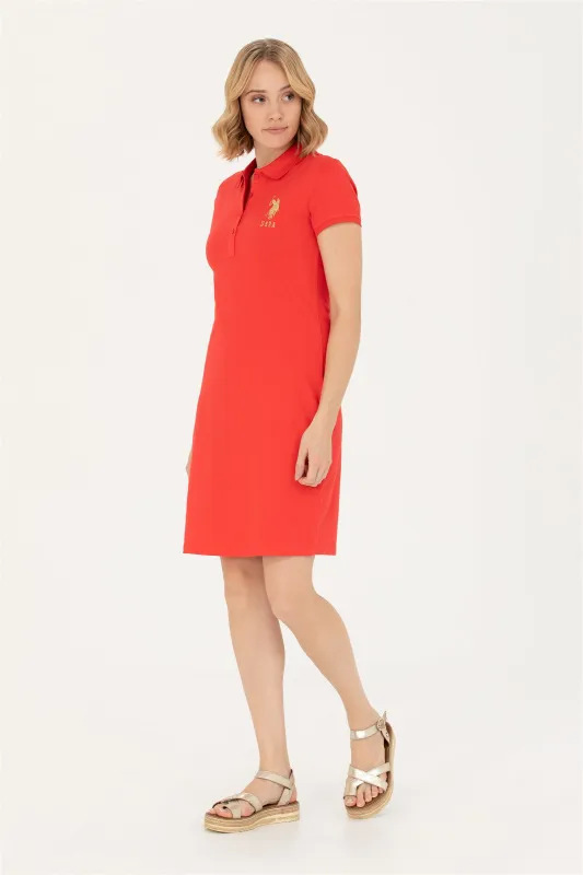 Платье-поло из хлопка с контрастным логотипом приталенное - G082SZ0750MTS02223-075 Платье жен. (VR030, 2XS)
