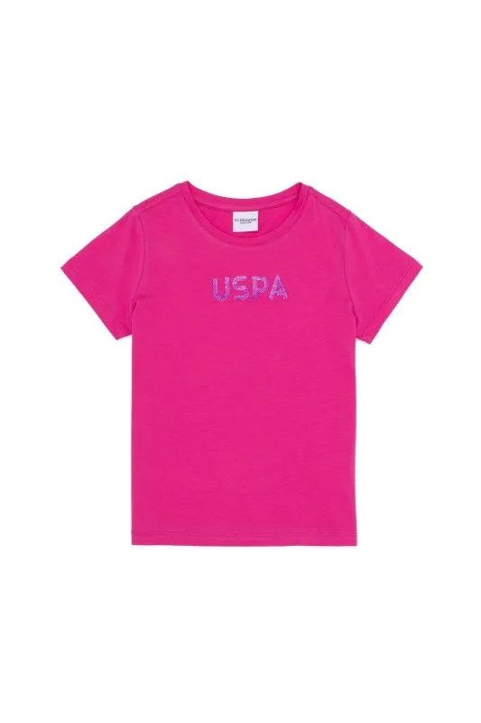 Футболка из хлопка с надписью из пайеток для девочек - G084SZ0110PAMIR Футболка жен. детс. (VR023, 6_7)
