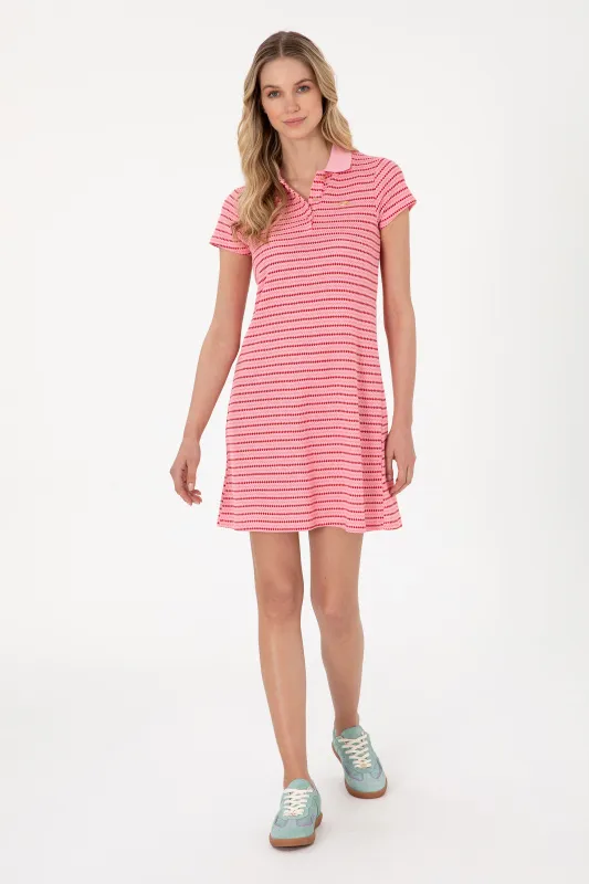 Платье-поло мини с вискозой в полоску - G082SZ0750SAKI Платье жен. (VR041, 2XS)
