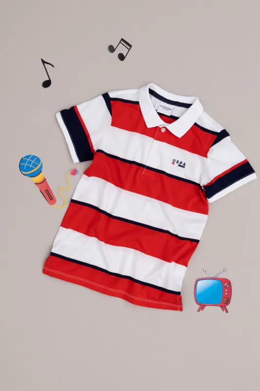 Футболка-поло в из хлопка полоску для мальчиков - G083SZ0110TURYAKIDS Футболка муж. детс. (VR030, 4_5)
