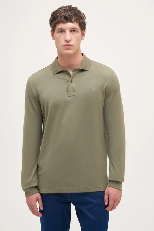Поло с длинным рукавом из хлопка - G081SZ0820ART_TP01 Толстовка муж. (VR111, XS)