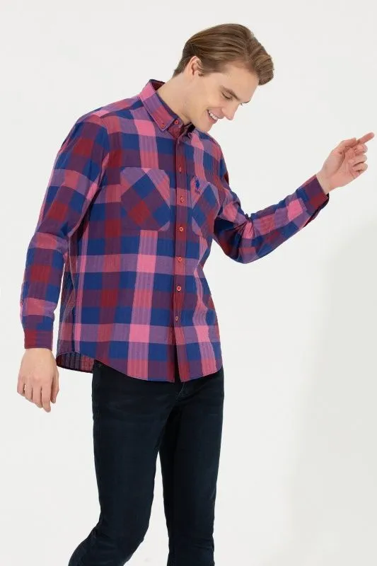 Рубашка из хлопка в клетку свободная - G081SZ0040MAJOR Сорочка муж. (VR030, S)