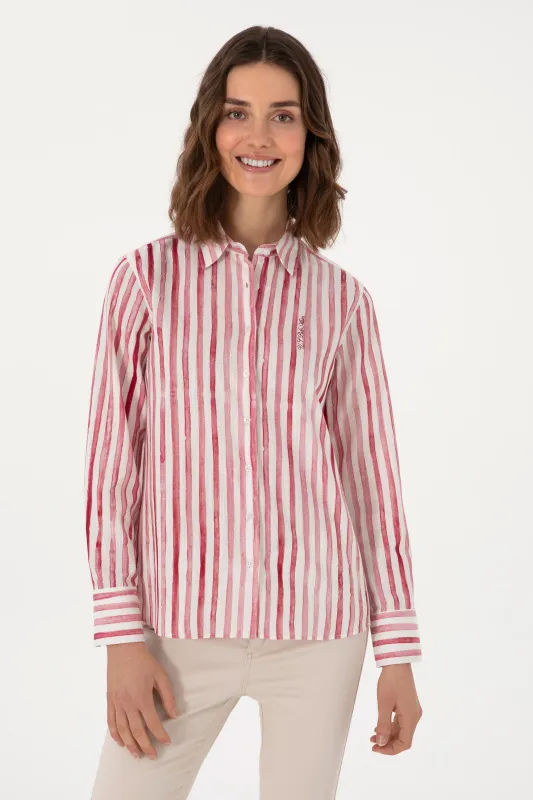 Рубашка из хлопка в полоску свободная - G082SZ0040DUCCI Сорочка жен. (VR223, 40)